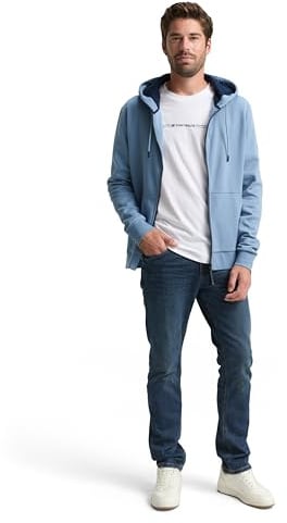 TOM TAILOR Herren 1043727 Sweatshirt, 28800-Faded Denim Blue, L