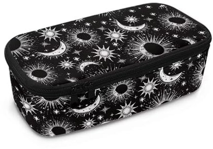 FishDing Trousse à crayons Star Planet Galaxy pour garçons - Grande capacité - Rangement pour fournitures d'étudiants, Abstrait Soleil Lune, Taille unique, Organiseur de sac
