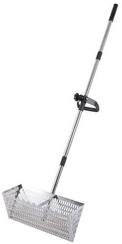 Sand Flea Rake Carbon Steel Râteau de sable creux avec des dents émoussées et une poignée non glissée détachable tamis pour le jardin de plage