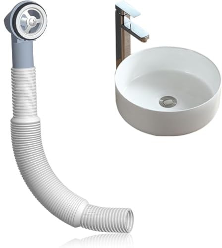 Sink Overflow Kit, Round Sinks Waste Kits, Kitchen Sink Waste Kit, Bath and Wash Basin Overflows Head, Overflow Pipes with Overflows Head, for Sinks, Washbasins and Baths