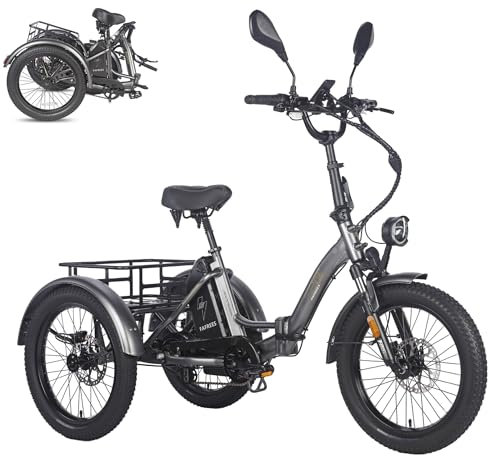 Fafrees Zulassung F20 Mate E-Bike 3 Rad Klapprad für Erwachsene 48V COC 21Ah Akku 110KM, Herren E Bike Damen, Elektrofahrräder 65N.m, E Dreirad Elektro 20 Zoll, Ebike Lastenfahrrad IPX5