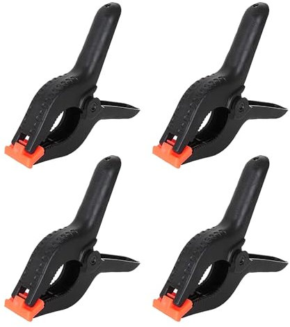 4pc 4.5 Spring Clamps - Extra Strength and Grip Clips Textured Handles, DIY Projects, Tarpaulin, Garden, Market Stall, Canvas Paper, Photo Studios, Arts Crafts (8pc 4.5 Clamps)