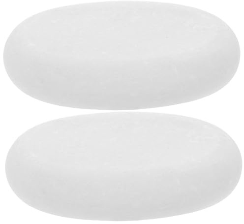 Pietre per Massaggio Facciale in Marmo Bianco, Set 2 Pezzi | Superficie Liscia e Finitura Lucida, per Casa, Uso Oli Essenziali, Collo, Spalle e Gambe