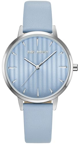 Julie Julsen JJW2493SL-4 Uhr Damenuhr Lederarmband Metall 3 bar Analog blau