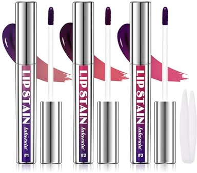 Jutqut 3 Farbe Lip Stain Peel Off Set, Lippen Tattoo & Waterproof Lip Tint | Matte, Langanhaltender, Wischfester, Hochpigmentierter, No-Transfer, Natürlicher Tattoo-Effekt , Smooth, Moisturizing