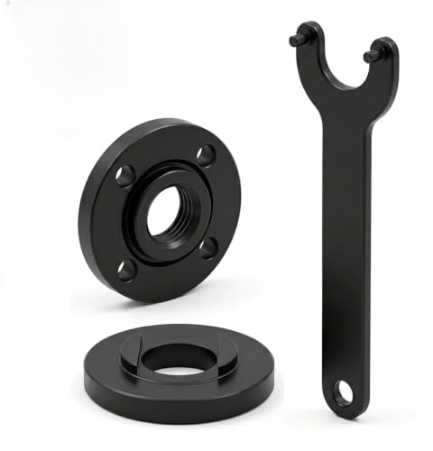 Angle Grinder Flange Nut & Wrench Kit, 3 Pcs 5/8-11 Metal Lock Nut Set with Spanner, Grinder Replacement Parts 4.5” 5” Angle Grinders Compatible with Bosch Dewalt Ryobi Milwaukee Black&Decker,Metabo