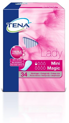 TENA Lady Mini Magic für sehr leichte Blasenschwäche, 34 Stück, 2er Pack (2 x 34 Stk)