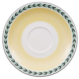 Villeroy & Boch Charm & Breakfast French Garden Piatto Tazza Caffe Latte, XL, 20 cm, Premium Porcellana, Verde, 20x20x9.5 cm