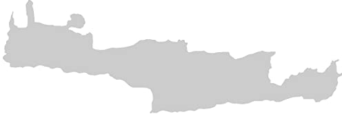 Samunshi® Kreta Aufkleber Insel 10 x 3,4cm silbermetalleffekt