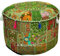 Bohemian Vintage Embroidered Pouf Ottoman Footstool Cover Indian Round Ottoman Stool Pouf Pillow, Ethnic Embroidered Pouf Cover, Indian Cotton Round Pouffe Ottoman Pouf Cover Pillow Ethnic Decor Art, 14x22 Inch. By Bhagyoday by BhagyodayFashions