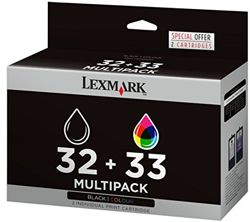 Lexmark 80D2951 32 / 33 Tintenpatrone und dreifarbig Standardkapazität: 15.6ml, Farben: 11.5ml: 300 S, Farbe: 250 S, schwarz