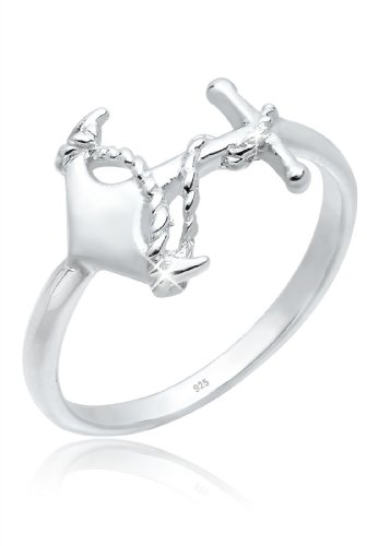 Elli Ring Damen Anker Symbol Maritim Verspielt aus 925 Sterling Silber