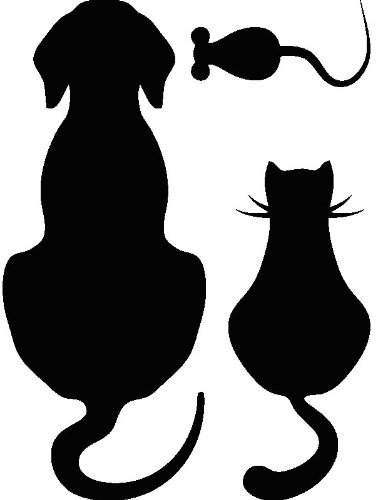 Ambiance-Live Wandtattoo Hund, Katze und Maus - 45 X 45 cm, Schwarz