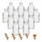 gouveo 12er Set Glasflaschen 100 ml Apotheker Design rund mit Korken (HGK) - Kleine 0,1 l Flasche aus Glas für Likör, Öl, Essig, Deko (AFRT100HGK)