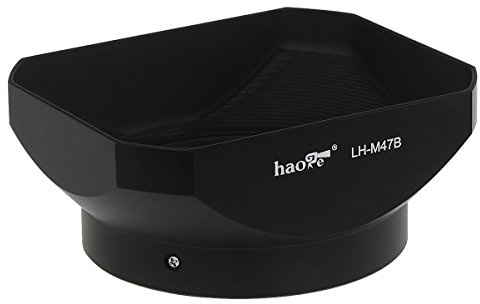 Haoge LH-M47B Gegenlichtblende aus Metall für Olympus M.ZUIKO Digital ED 12mm f2 Objektiv Olympus LH-48 schwarz
