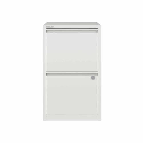 Bisley A4 2 Drawer Flush Front Filing Cabinet - Color: white