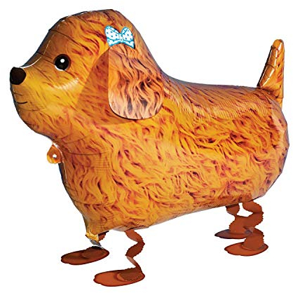 Kopper-24 Airwalker Ballon Pudel Hund - laufendender Hunde Luftballon Tier Helium Walking Folienballon Deko für Kinder Geburtstag Party Hochzeit Kinder Geschenk JGA Dekoration Tierballons Laufen