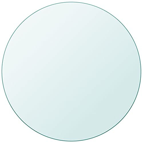 Canditree Dessus de Table Ronde en Verre Trempé, Plateau de Table, Remplacement Dessus de Table pour Table à Manger (600 mm)