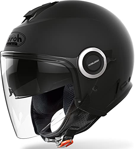 AIROH Helios HE11 Casco Moto, Nero (Black Matt), MS