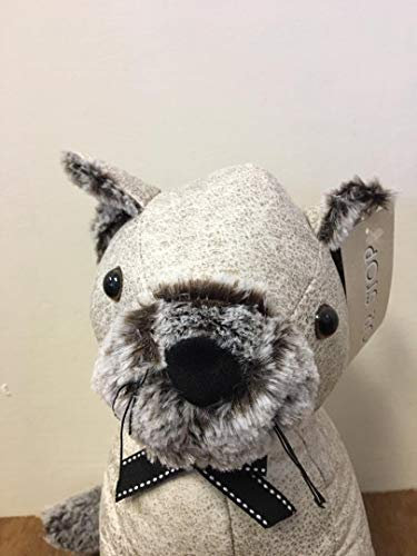 Leonardo Beige Grey Cat Weighted Doorstop Heavy Door Wedge Door Stopper