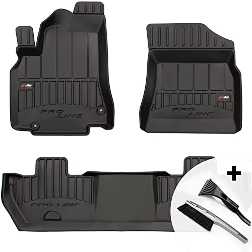 moto-MOLTICO 3D Gummimatten Auto Fußmatten Gummi Automatten 3-teilig Set - passend für Citroen Berlingo II Peugeot Partner II 2008-2019
