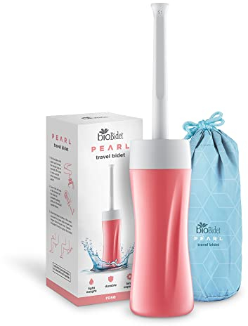 Bio Bidet Pearl R-70 Hand-Bidet | Langspitze Düse Spray mit Reisetasche, Rose