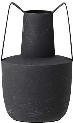 Bloomingville Itamar Vase aus Metall hergestellt, in der Farbe: Schwarz, Maße: 12,5 x 20,5 cm, 82049366