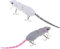Kunstköder für Mäuse, Ratten, 15 cm, Kunststoff, Kunstköder mit 2 Drillingshaken, Weiß/Grau, 2 Stück