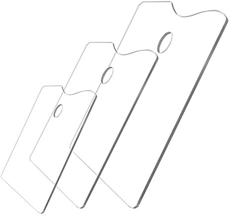 Paleta de Pintura de 3 Piezas Paleta Acrílica Transparente Cuadrada Profesional Paleta Paleta Mezcla de Colores con Orificio Fácil de Limpiar, se Utiliza para Pintar, Pintar, Pintar al óleo