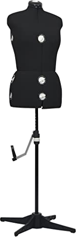 vidaXL Schneiderpuppe Verstellbar Weiblich Schneiderbüste Schaufensterpuppe Torso Mannequin Damenbüste Schaufensterfigur Schwarz M Größe 40-46