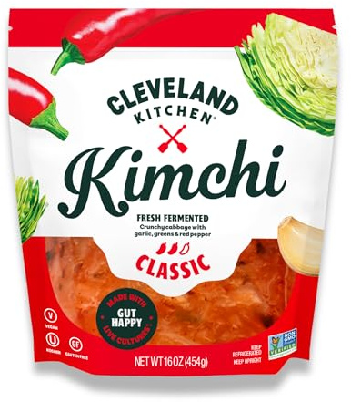 Cleveland Kitchen Classic Kimchi - Lightly Fermented Vegetables, Crunchy & Delicious with a Hint of Spicy, Live & Natural Probiotics, 16 oz