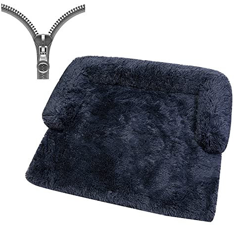 Nyescasa Hundebett für Grosse Hunde u. kleine Hunde,Sofaschutz Plüsch Flauschig Atmungsaktiv Katzenbett,Winter Warm Dauerhaft Hundecouch Waschbar rutschfest Hundekissen(XL ca.120x90x20cm,Dunkelgrau)