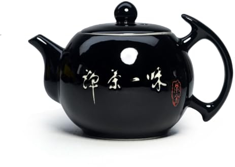 Porzellan-Teekanne, 284 ml, kleine Teekanne, Xishi, chinesisches Gongfu-Teeset, Keramikkessel, Schwarz (Teekanne)