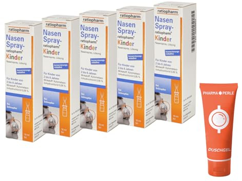 NASENSPRAY für KINDER I ratiopharm Sparset I 5x 10ml Sprühflasche I Schnupfenspray I mit Pharma Perle give-away