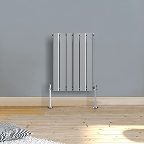 WarmeHaus 600x408mm Chrome Column Designer Radiator Horizontal Single Flat Panel Central Heating Radiator