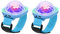 Lancoon 2 Pack Disco Ball Light, Wearable Mini Portable LED Lamp Night Strobe Watch Bracelet USB Charging Voice Controlled with Suction Cup for Kid Party Car Dancing DJ Club(Blue)