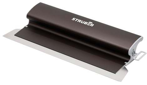 STRÜBER Flächenspachtel mit handlichem Alu-Griff und austauschbarem Edelstahlblatt 0,3mm (Breite: 400mm) - Dekorspachtel für Trockenbau - Fassadenspachtel zum Verputzen von Wänden&Decken - Made in EU
