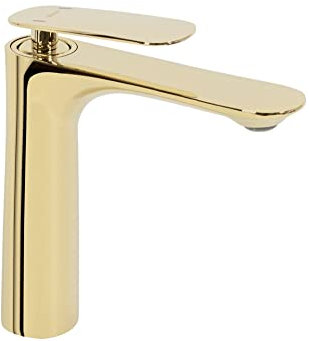 Rea BERG GOLD RUBINETTO LAVABO BASSO Miscelatore da bagno in ottone Miscelatore monocomando caldo e freddo regolabile (Oro)