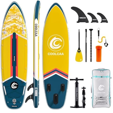 COOLCAA Stand Up Paddling Board mit Premium SUP Zubehör, Tragkraft bis 210kg, SUP Board für Erwachsene und Jugendliche Aller Niveaus