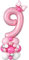 Rosa Luftballons Zahlen 9 Jahr Geburtstag Folienballon Pastell Rosa Digit Luftballons 40 Zoll XXL Große Hot Pink Hell Weiß Helium Luftballon Deko für Mädchen Frauen 9th Geburtstagsdeko Jubiläums Party