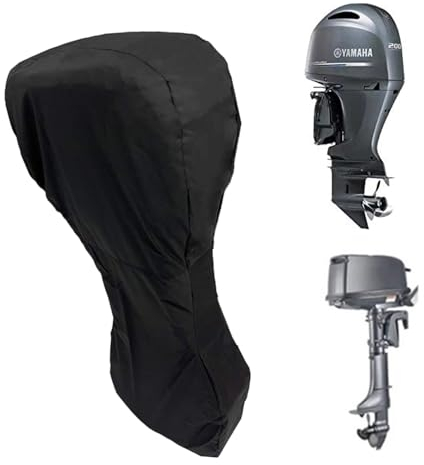 Außenborder Abdeckung Bootsmotorabdeckung, 6-15 PS Außenborder Schutzhülle mit UV-Beschichtung, 420D Wasserdicht Persenning für Außenbordmotor, Aussenborder Abdeckhaube