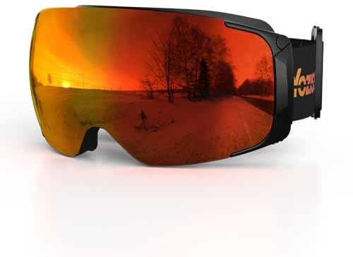 YOZISS Ski Goggles Set for Women Men Youth with Detachable Frameless Magnetic Lens, Anti-glare for Sunny/Cloudy, UV Protection/OTG/Helmet Compatible, Snow Goggles for Skiing, Snowboarding & Skating