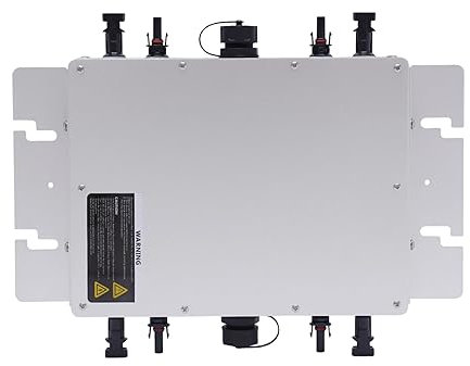 Onduleur à liaison secteur 220 V - Micro-onduleur solaire avec affichage LCD pour 2 modules PV - Onduleur pour centrale électrique de balcon 1200 W/700 W/600 W (1200 W, argenté)