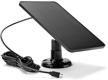 Otueidnsy Panneau Solaire 4W 5V Panneau Solaire Noir Panneau Solaire en Plastique pour Caméra de Sécurité Panneau Solaire de Chargement USB Extérieur pour Caméra de Sécurité CCTV Moniteur Alimentation
