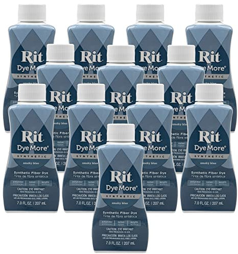 Rit DyeMore Kunstfaserfarbe für Kleidung, Dekor und Handwerk, 198 ml, Rauchblau, 12 Stück