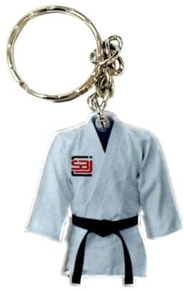 Schlüsselanhänger Mini Karate Anzug Jacke Anhänger weiß Karatejacke Karateanzug klein Geschenk Idee Judo Taekwondo Ju Jutsu Taekwondo BUDO Kampfsport