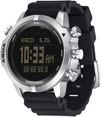 findtime Scuba Diving Computer Watch 100M Waterproof with Compass Altimeter Barometer ABC NDL Time Professional Watches for Swimmers Divers Sailing Surf Hiking, Black, sport