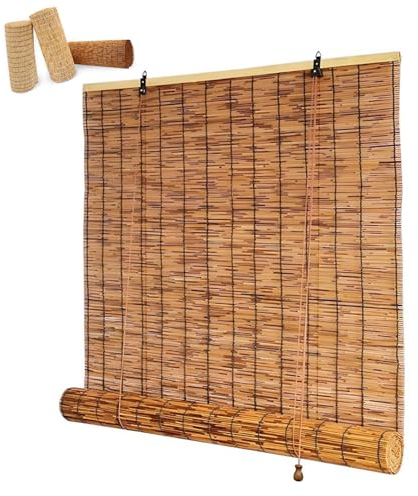 Store Bambou Extérieur 100x200 120x160 150x180 160x230cm Store Enrouleur en Bambou pour Terrasse Pergola Balcon Jardin Rétro Rideau De Roseau avec Levage Anti-UV Store Bambou Vénitien Interieur (Colo