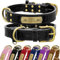 Senristar Personalisierte Hundehalsband aus Echtem Leder mit Eingraviertem Namensschild - Langlebiges und Stilvolles Hundehalsband für Kleine, Mittlere und Große Hunde (XL, Schwarz)