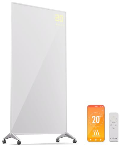 Klarstein Infrarotheizung mit Thermostat, 1200W Elektroheizung, Smart Home Infrarotheizung zur Wandmontage, IR mit App-Steuerung & Erkennung Offener Fenster, Effizienter Feuchtraum Heizkörper CO2-Frei